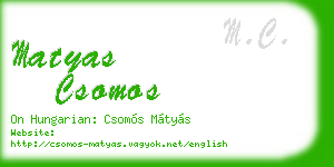matyas csomos business card